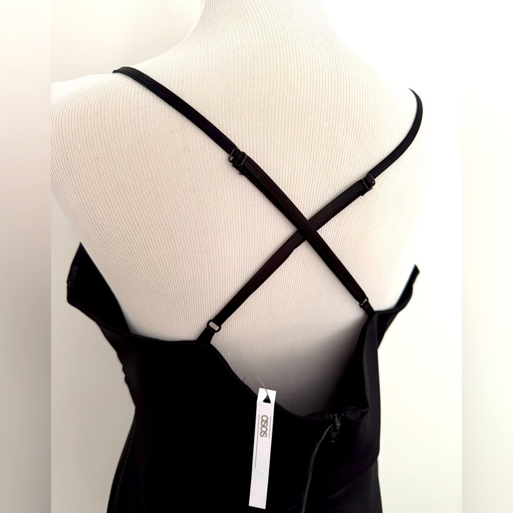 NEW w/ Tag Black Midi Dress Size 14 - Picture 4 of 5